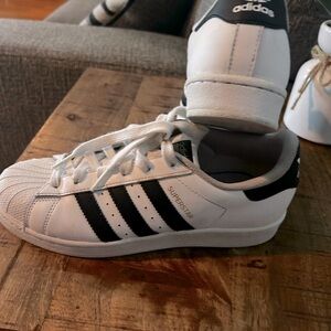 Adidas White and Black Superstar Sneakers